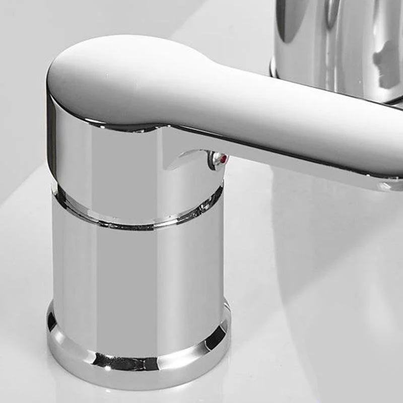 Modern Chrome Sink Tap Brass Bathroom Low Arc Lifting Tap -Bathlova