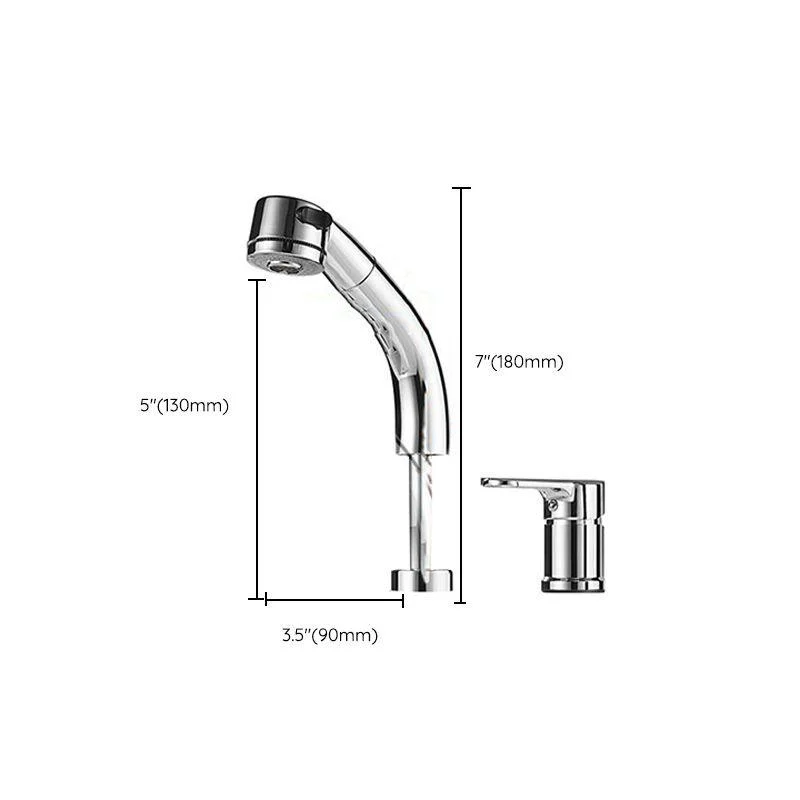 Modern Chrome Sink Tap Brass Bathroom Low Arc Lifting Tap -Bathlova