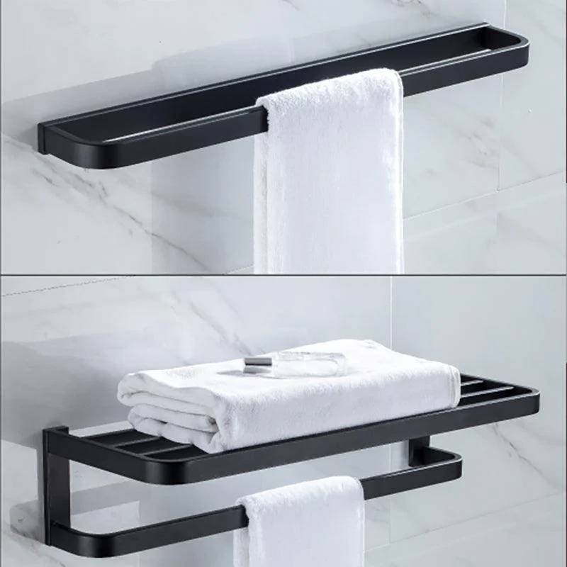 Modern Classic Bath Hardware Set in Stainless Steel Matte Black Robe Hooks/Towel Ring Bar -Bathlova