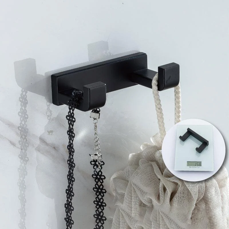 Modern Classic Bath Hardware Set in Stainless Steel Matte Black Robe Hooks/Towel Ring Bar -Bathlova