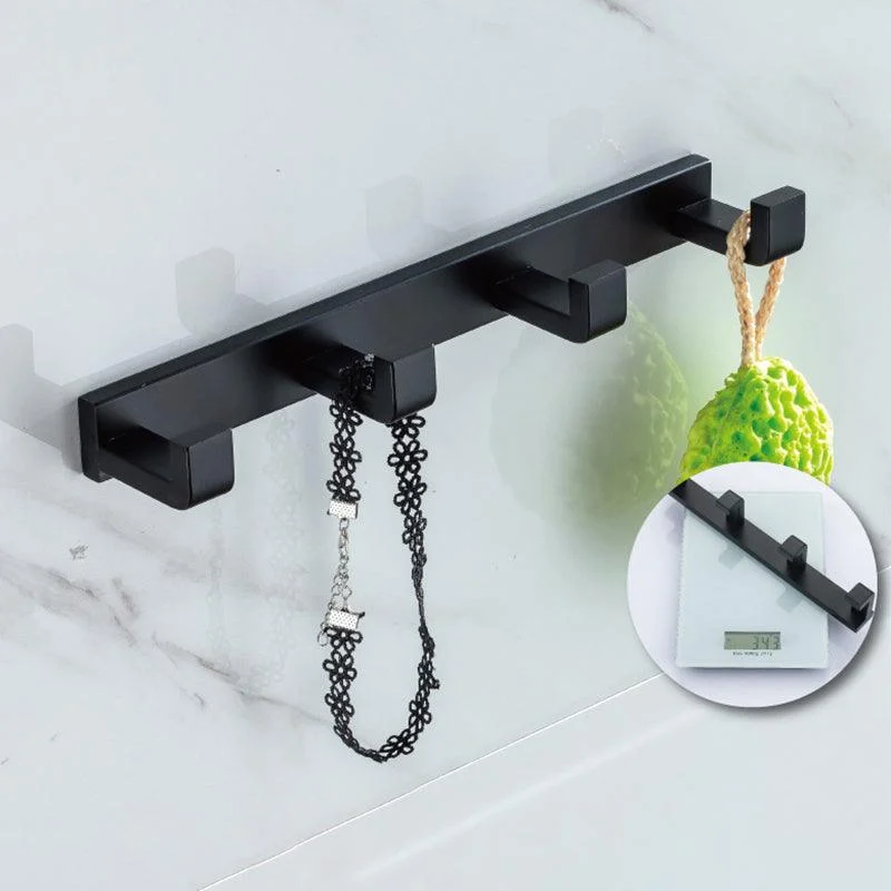 Modern Classic Bath Hardware Set in Stainless Steel Matte Black Robe Hooks/Towel Ring Bar -Bathlova