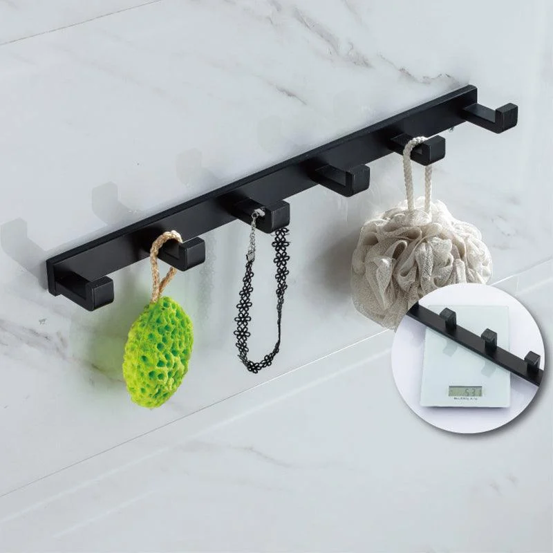 Modern Classic Bath Hardware Set in Stainless Steel Matte Black Robe Hooks/Towel Ring Bar -Bathlova