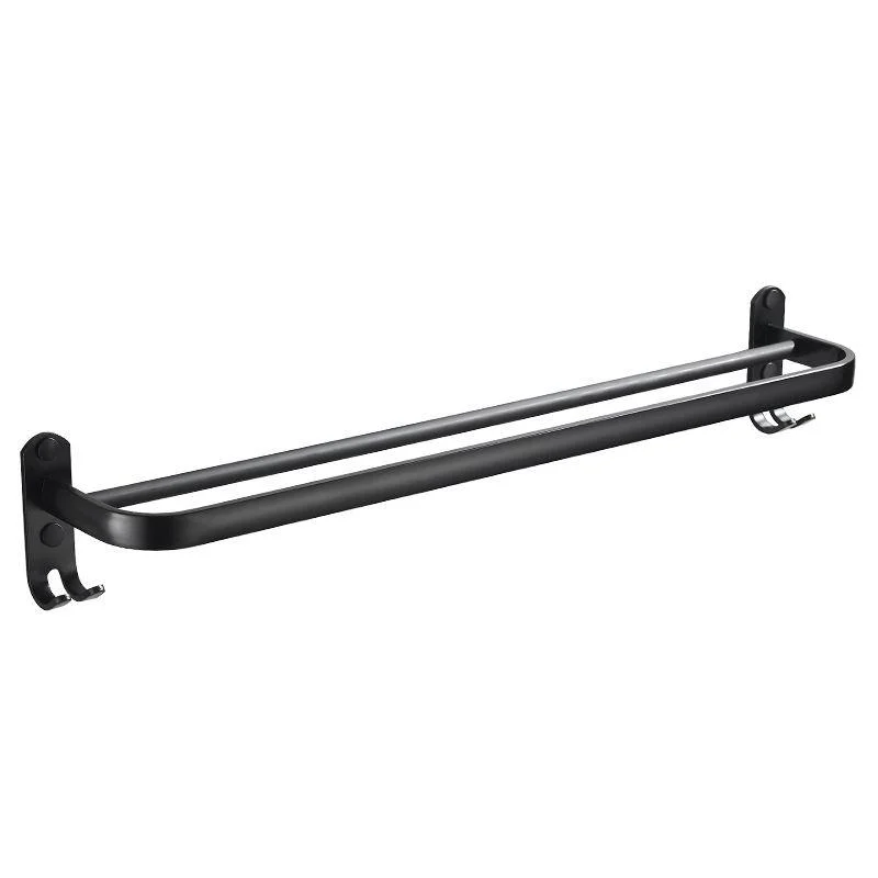 Modern Classic Bath Hardware Set Matte Black Robe Hooks/Towel Bar & Bath Shelf -Bathlova