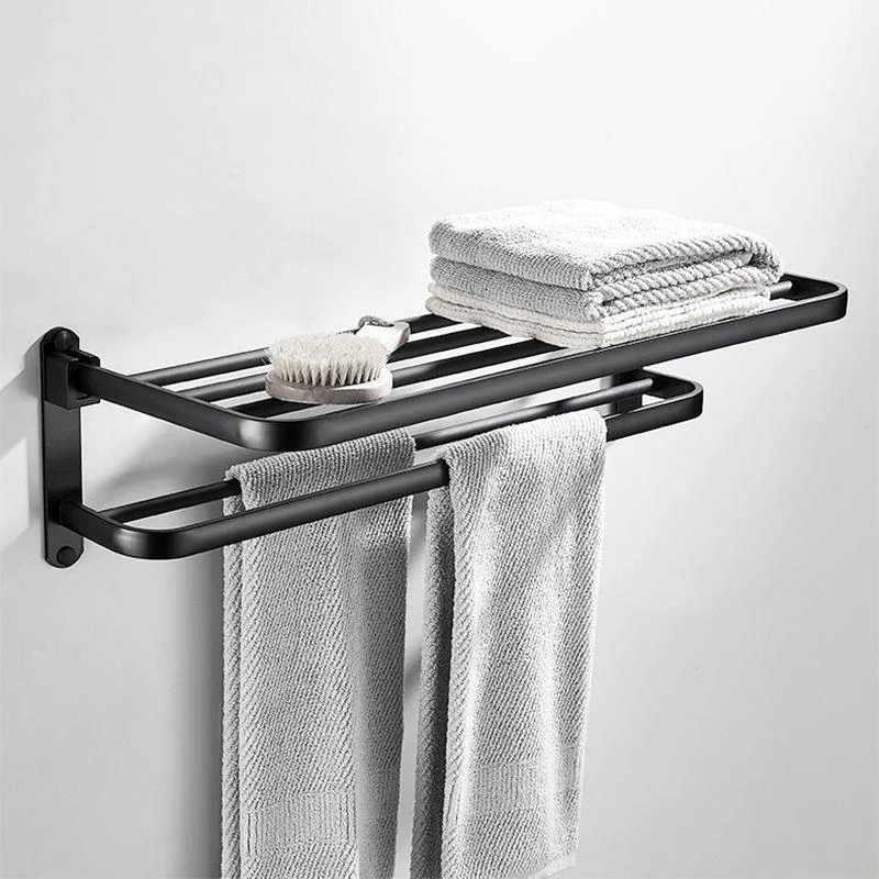 Modern Classic Bath Hardware Set Matte Black Robe Hooks/Towel Bar & Bath Shelf -Bathlova