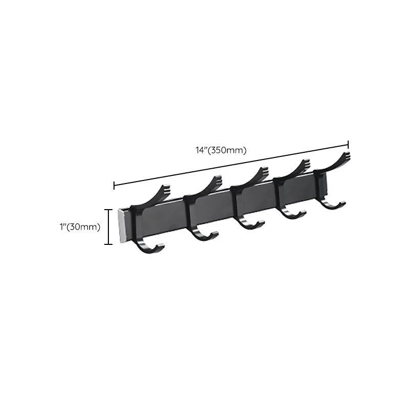 Modern Classic Bath Hardware Set Matte Black Robe Hooks/Towel Bar & Bath Shelf -Bathlova