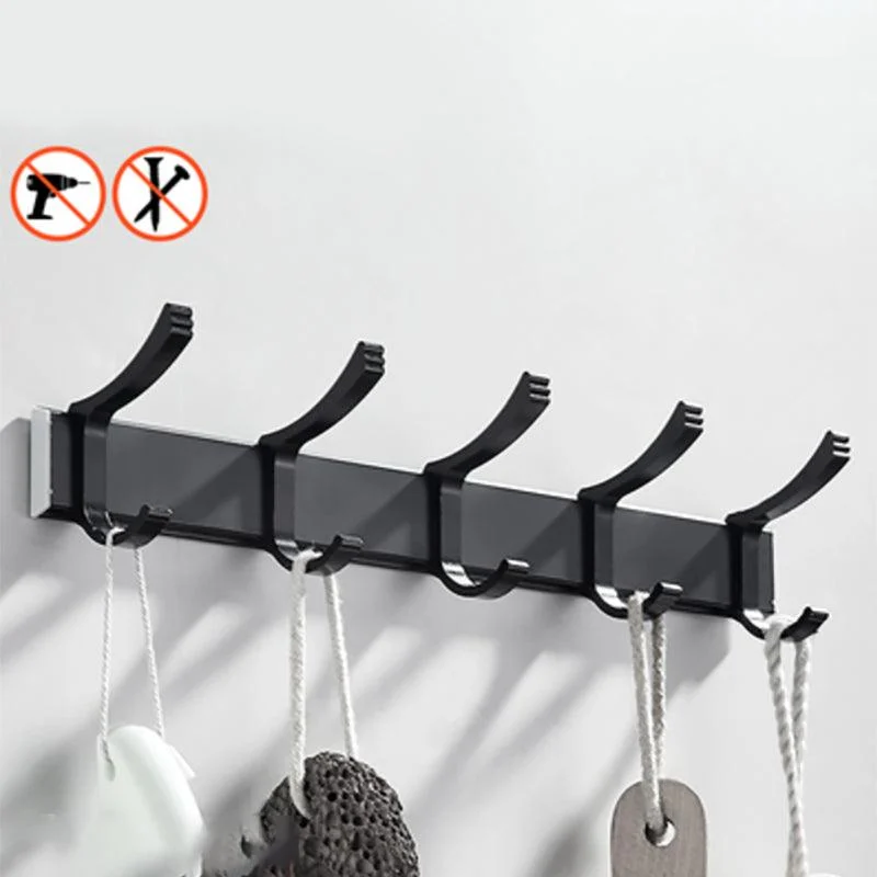 Modern Classic Bath Hardware Set Matte Black Robe Hooks/Towel Bar & Bath Shelf -Bathlova