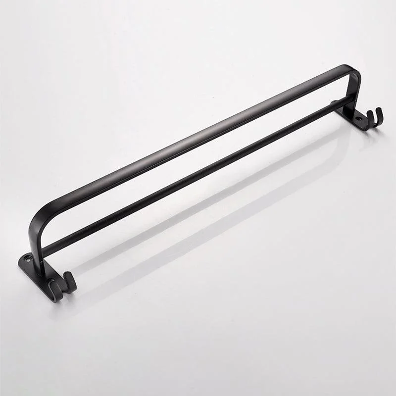 Modern Classic Bath Hardware Set Matte Black Robe Hooks/Towel Bar & Bath Shelf -Bathlova