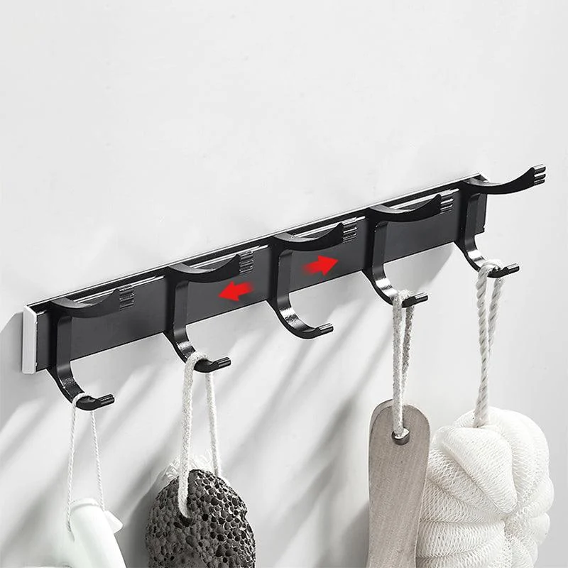 Modern Classic Bath Hardware Set Matte Black Robe Hooks/Towel Bar & Bath Shelf -Bathlova