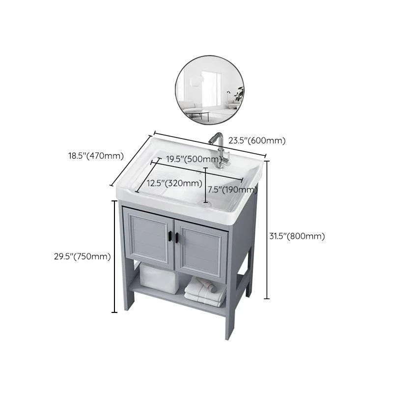 Modern Console Sink Porcelain Rectangular with Right Basin and Tap Trough Sink -Bathlova