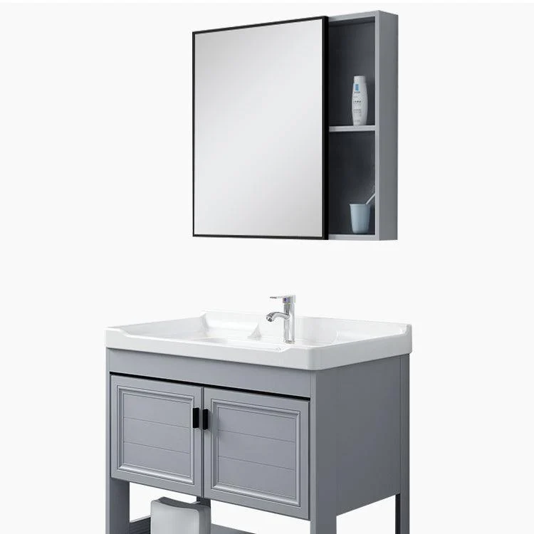 Modern Console Sink Porcelain Rectangular with Right Basin and Tap Trough Sink -Bathlova