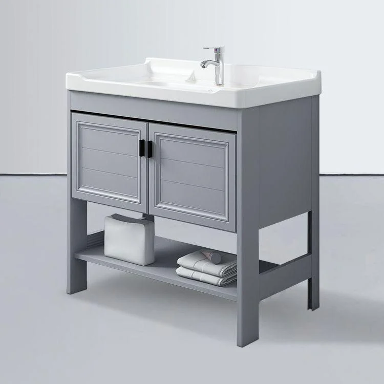 Modern Console Sink Porcelain Rectangular with Right Basin and Tap Trough Sink -Bathlova