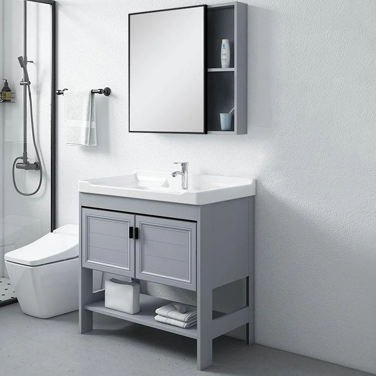 Modern Console Sink Porcelain Rectangular with Right Basin and Tap Trough Sink -Bathlova