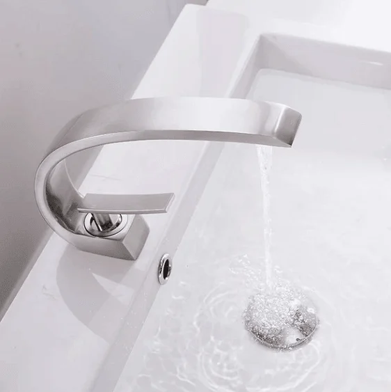 Modern Crane Design Single Handle Basin Tap -Bathlova