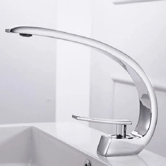 Modern Crane Design Single Handle Basin Tap -Bathlova