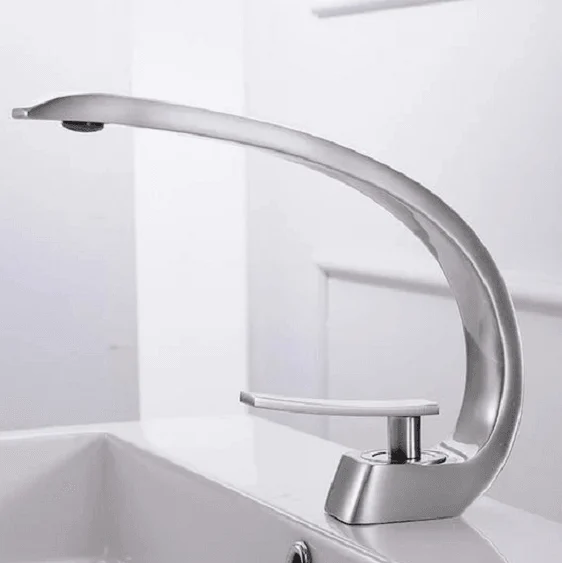 Modern Crane Design Single Handle Basin Tap -Bathlova