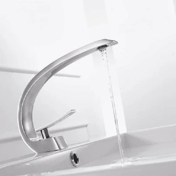 Modern Crane Design Single Handle Basin Tap -Bathlova