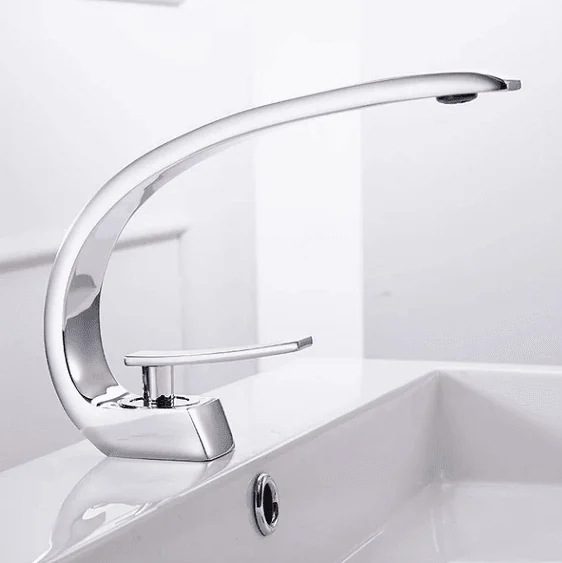 Modern Crane Design Single Handle Basin Tap -Bathlova