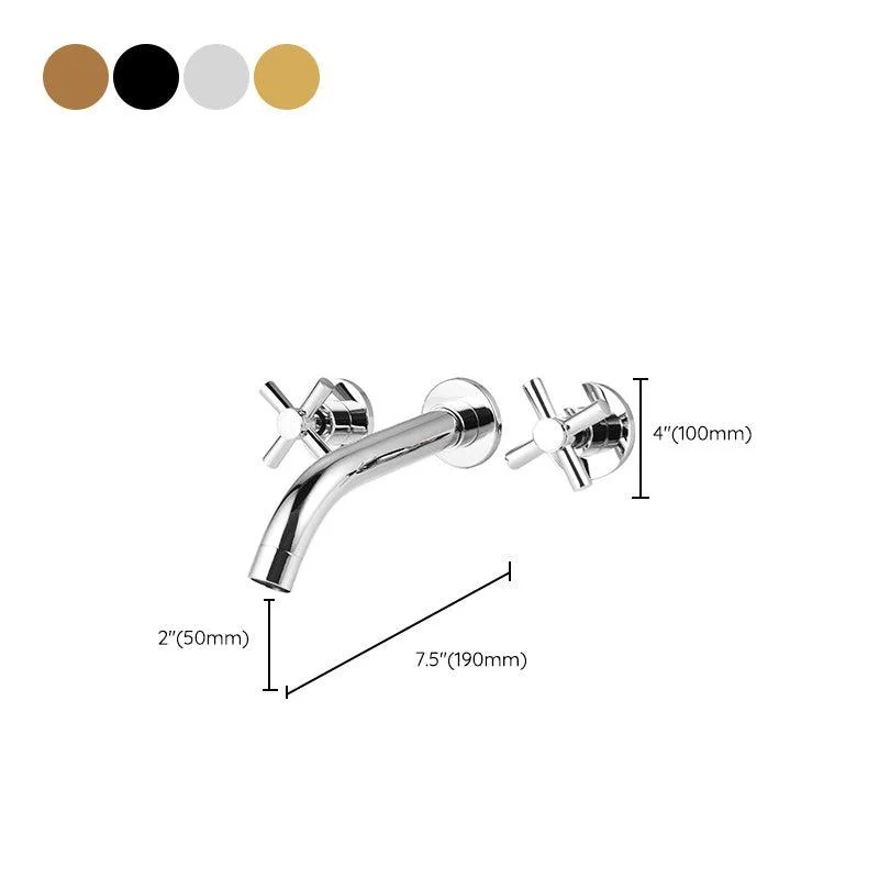 Modern Cross Handle Tap Solid Color Wall Mounted Bathroom Tap -Bathlova