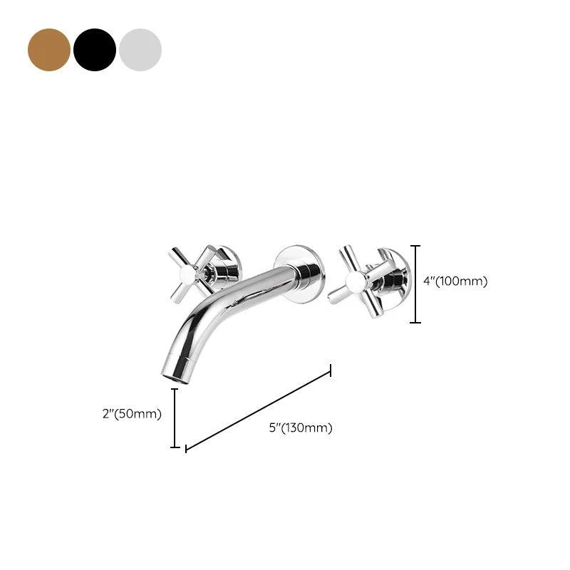 Modern Cross Handle Tap Solid Color Wall Mounted Bathroom Tap -Bathlova