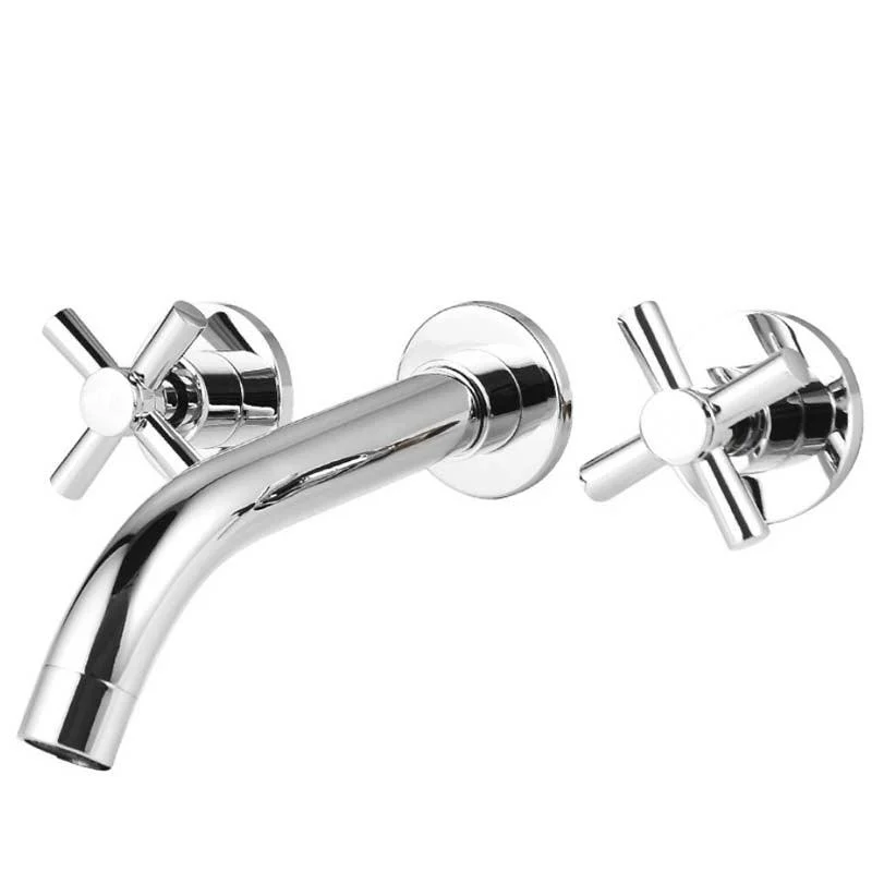 Modern Cross Handle Tap Solid Color Wall Mounted Bathroom Tap -Bathlova