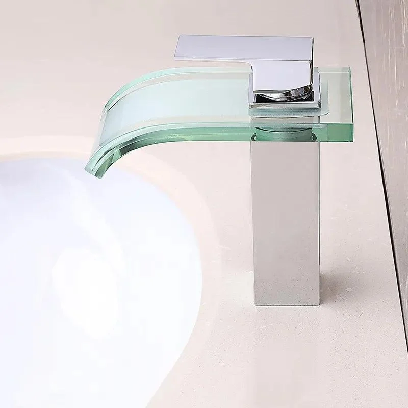 Modern Crystal Glass Waterfall Bathroom Tap -Bathlova