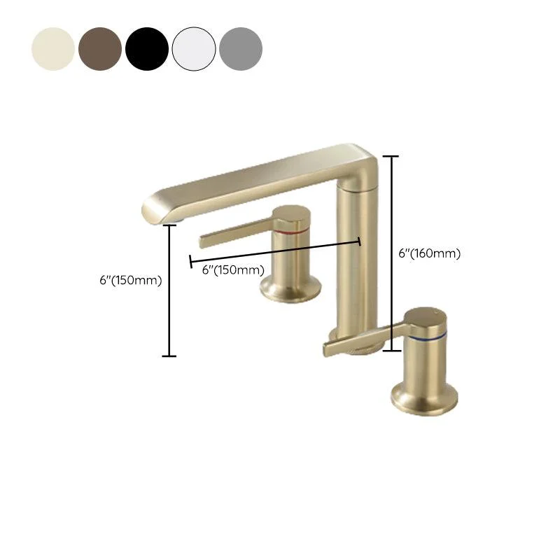 Modern Deck Mounted Copper Roman Tub Tap Low Arc Roman Tub Tap Set -Bathlova