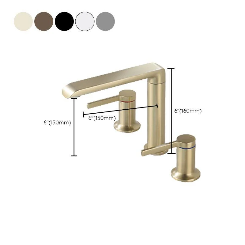 Modern Deck Mounted Copper Roman Tub Tap Low Arc Roman Tub Tap Set -Bathlova