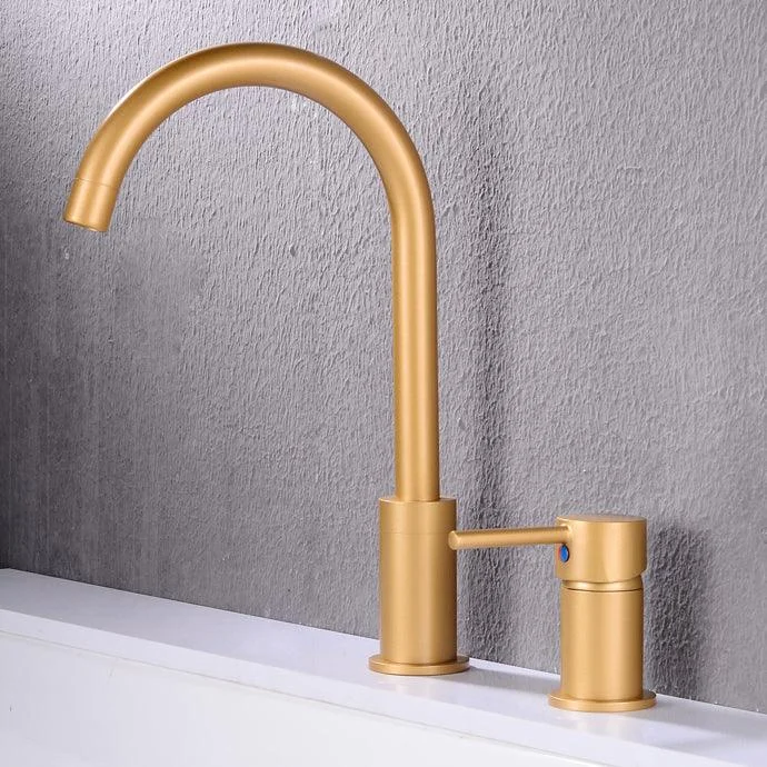 Modern Deck Mounted Metal Tub Filler Gooseneck Tap in Black/Gold/Silver -Bathlova