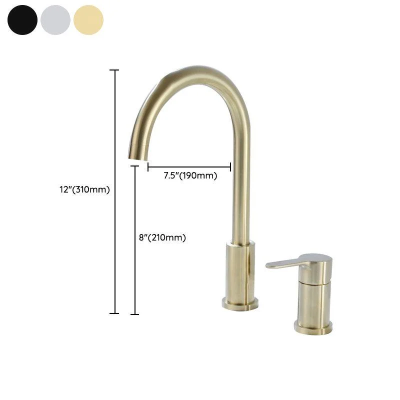 Modern Deck Mounted Tub Tap Trim Metal Tub Tap Trim with Hose -Bathlova