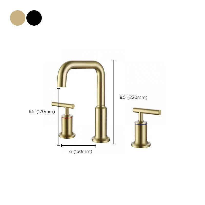 Modern Double Handle Sink Tap with Water Inlet Pipe Bathroom Brass Sink Tap -Bathlova