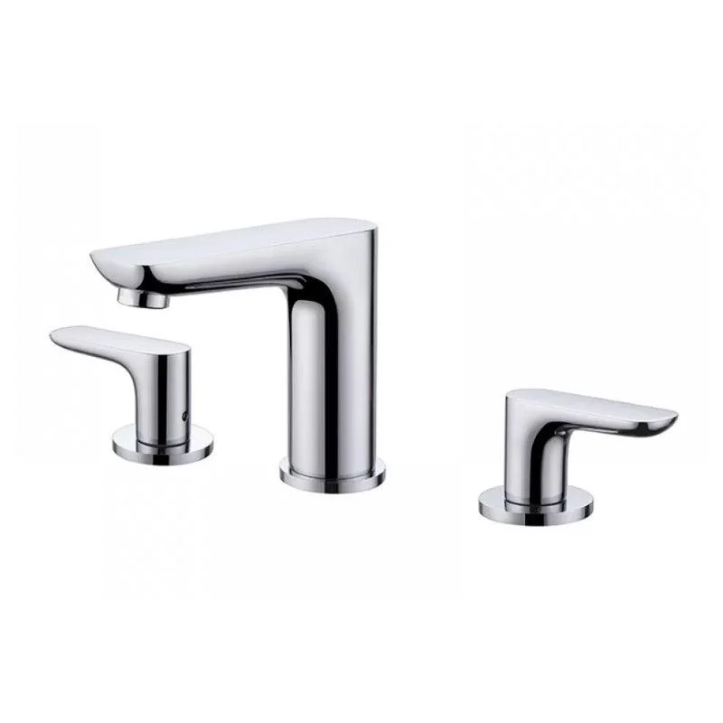 Modern Double Handle Sink Tap with Water Inlet Pipe Bathroom Brass Sink Tap -Bathlova