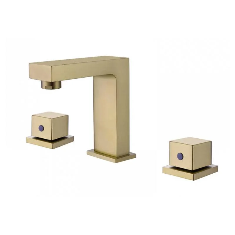 Modern Double Handle Sink Tap with Water Inlet Pipe Bathroom Brass Sink Tap -Bathlova