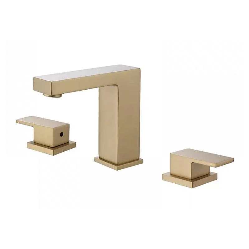 Modern Double Handle Sink Tap with Water Inlet Pipe Bathroom Brass Sink Tap -Bathlova