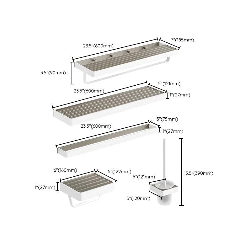 Modern Drill and Screw Mount Bathroom Accessories Hardware Set -Bathlova