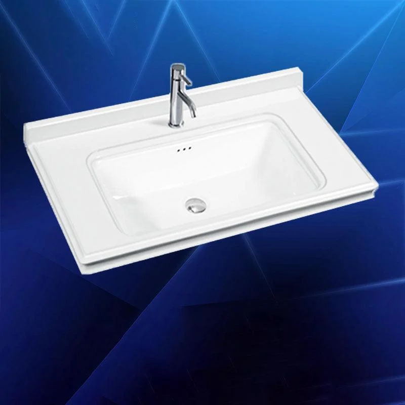 Modern Drop-in Bathroom Sink Porcelain Left Basin Bathroom Sink(Not Included Tap) -Bathlova