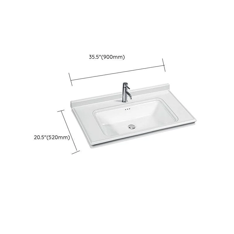 Modern Drop-in Bathroom Sink Porcelain Left Basin Bathroom Sink(Not Included Tap) -Bathlova