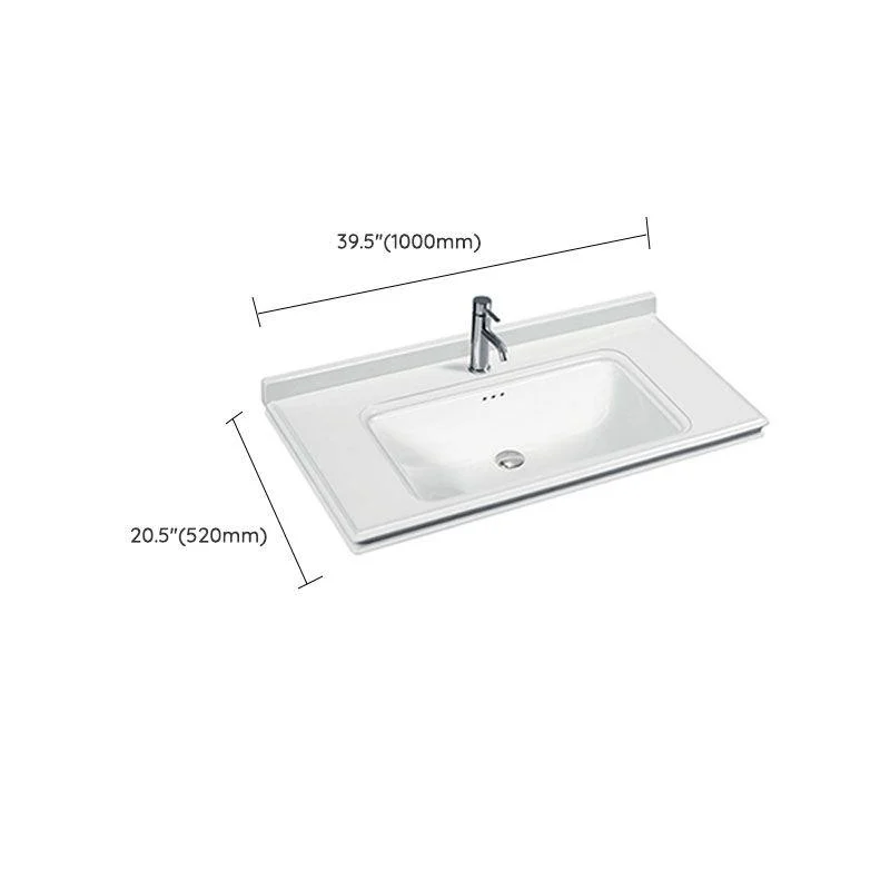 Modern Drop-in Bathroom Sink Porcelain Left Basin Bathroom Sink(Not Included Tap) -Bathlova