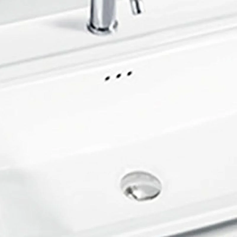 Modern Drop-in Bathroom Sink Porcelain Left Basin Bathroom Sink(Not Included Tap) -Bathlova