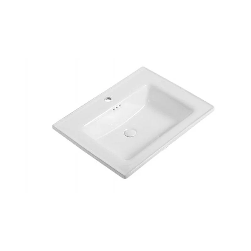 Modern Drop-in Bathroom Sink Porcelain Left Basin Bathroom Sink(Not Included Tap) -Bathlova