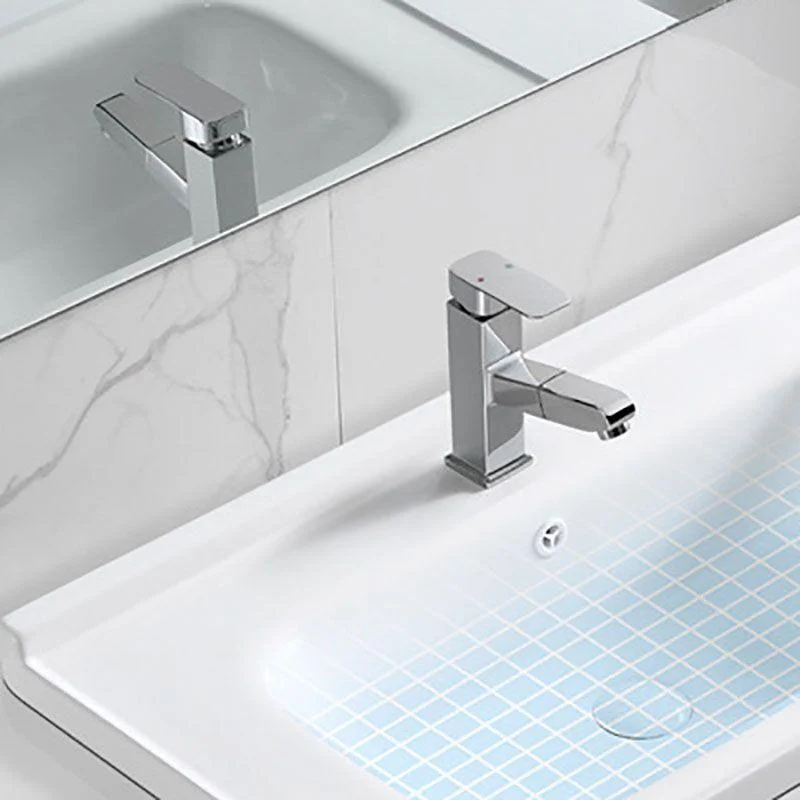 Modern Drop-in Bathroom Sink Porcelain with Overflow Basin Sink(Not Included Tap) -Bathlova