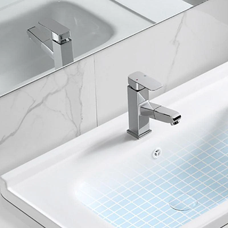 Modern Drop-in Bathroom Sink Porcelain with Overflow Basin Sink(Not Included Tap) -Bathlova