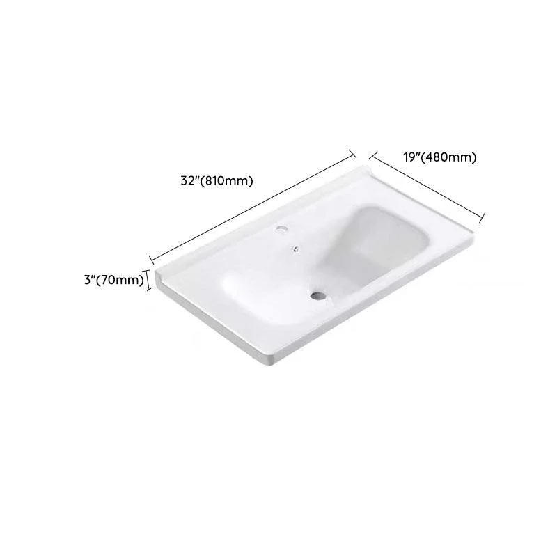 Modern Drop-in Bathroom Sink Porcelain with Overflow Basin Sink(Not Included Tap) -Bathlova