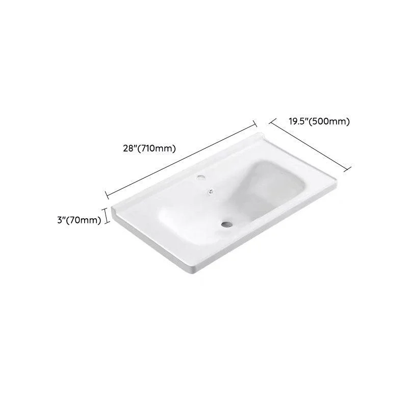 Modern Drop-in Bathroom Sink Porcelain with Overflow Basin Sink(Not Included Tap) -Bathlova