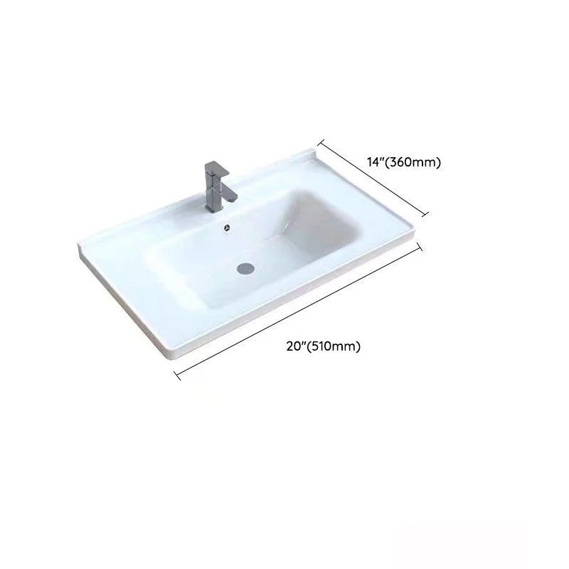 Modern Drop-in Bathroom Sink Porcelain with Overflow Basin Sink(Not Included Tap) -Bathlova