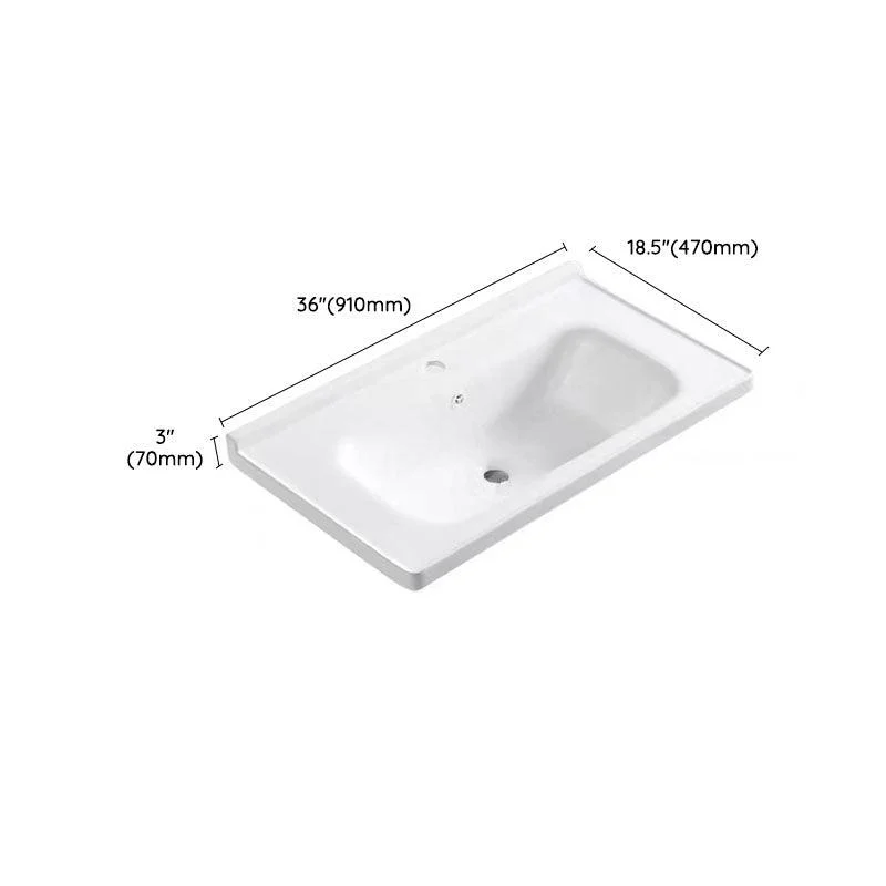 Modern Drop-in Bathroom Sink Porcelain with Overflow Basin Sink(Not Included Tap) -Bathlova