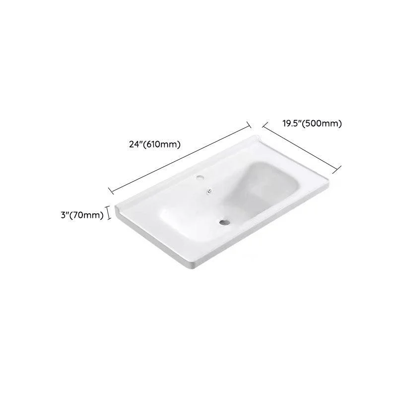 Modern Drop-in Bathroom Sink Porcelain with Overflow Basin Sink(Not Included Tap) -Bathlova