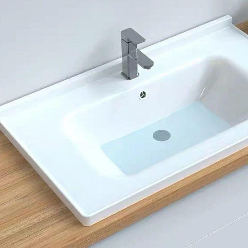 Modern Drop-in Bathroom Sink Porcelain with Overflow Basin Sink(Not Included Tap) -Bathlova