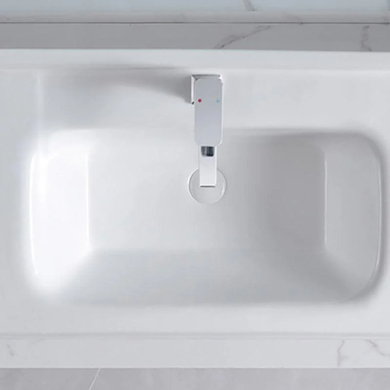 Modern Drop-in Bathroom Sink Porcelain with Overflow Basin Sink(Not Included Tap) -Bathlova