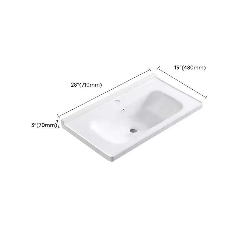 Modern Drop-in Bathroom Sink Porcelain with Overflow Basin Sink(Not Included Tap) -Bathlova