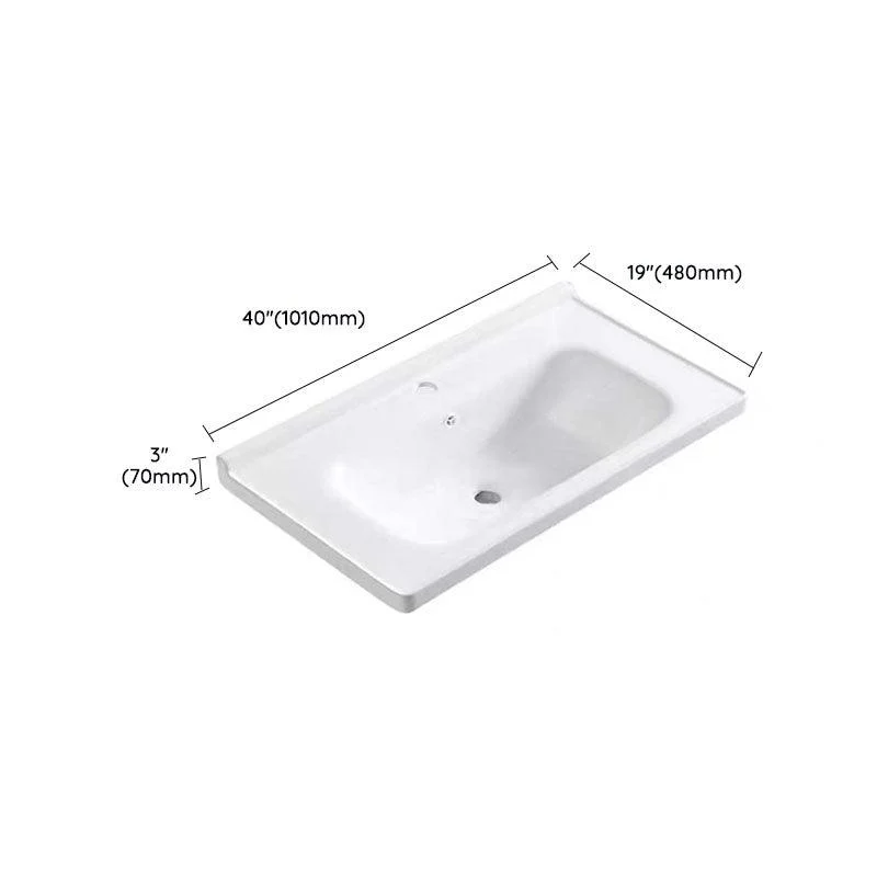 Modern Drop-in Bathroom Sink Porcelain with Overflow Basin Sink(Not Included Tap) -Bathlova